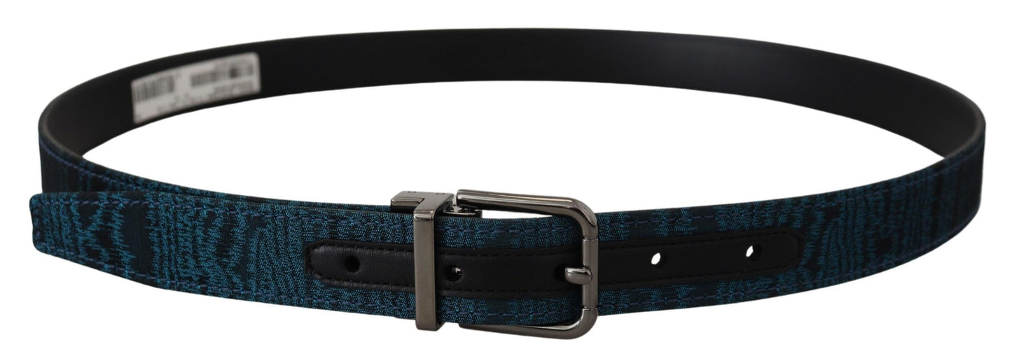 Dolce &amp; Gabbana Elegant Blue Jacquard Designer Belt