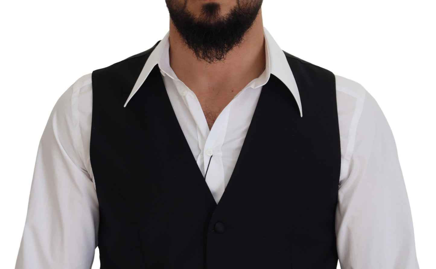 Dolce & Gabbana Elegant Black Single-Breasted Dress Vest