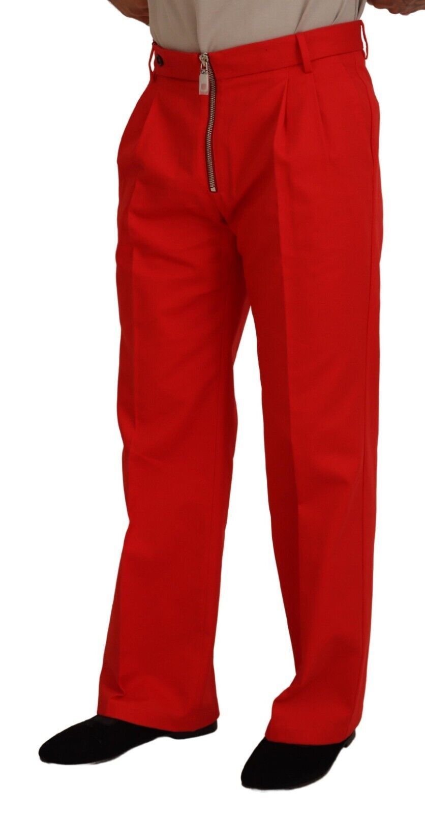 Dolce &amp; Gabbana Stunning Red Mainline Cotton Pants