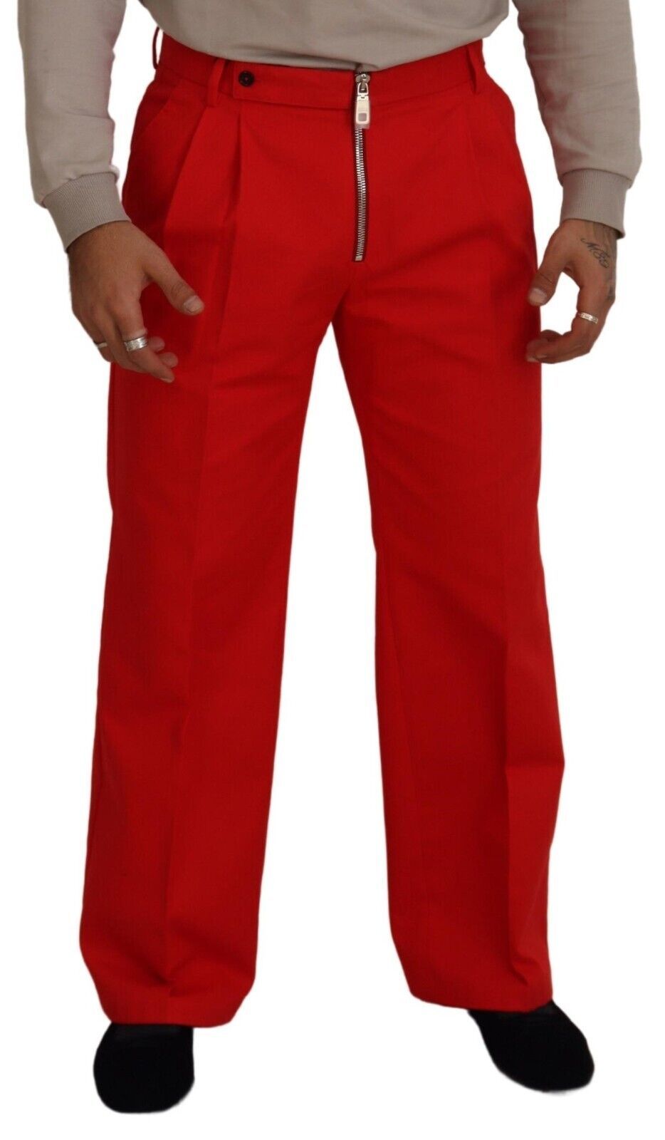 Dolce &amp; Gabbana Stunning Red Mainline Cotton Pants