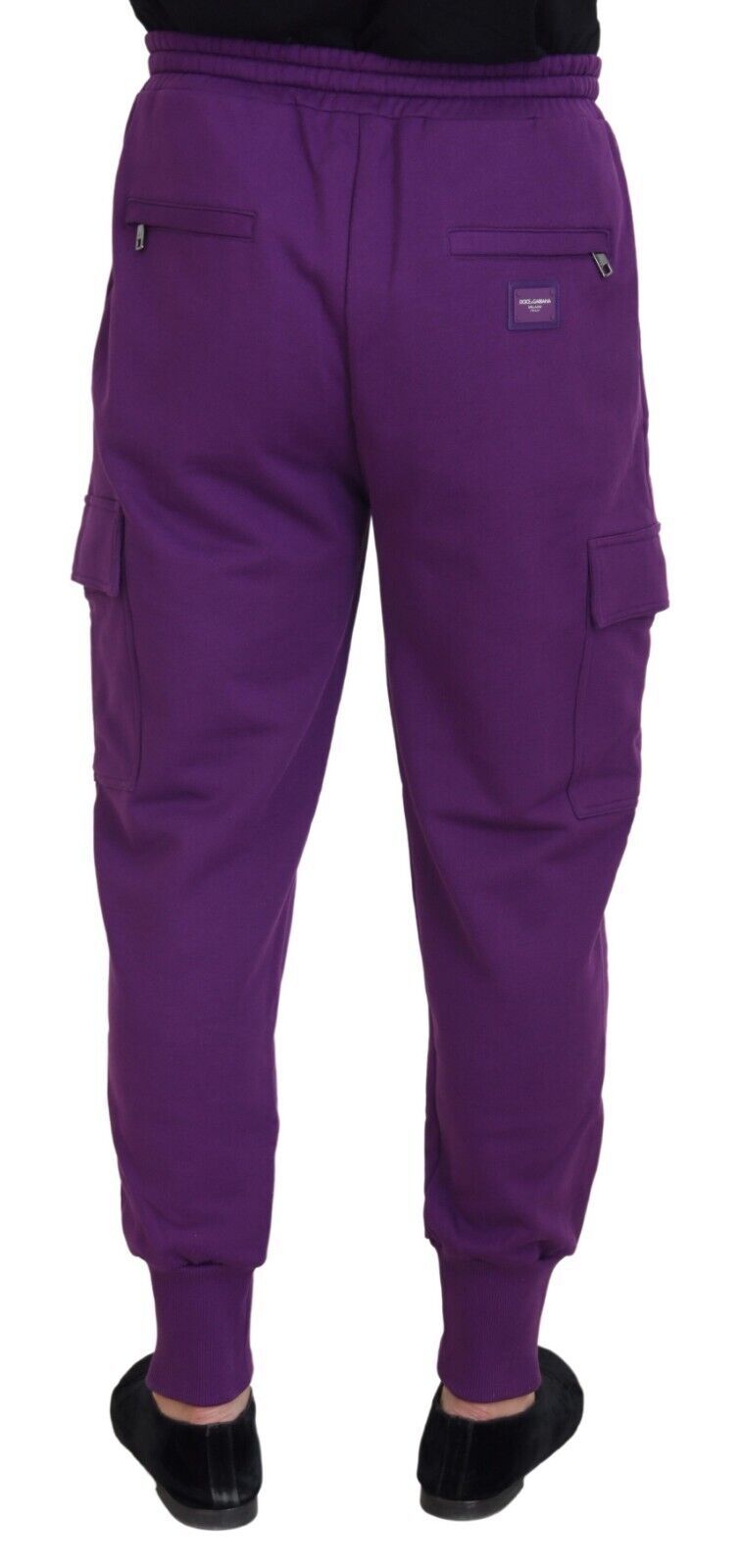 Dolce &amp; Gabbana Elegant Purple Cotton Cargo Sweatpants