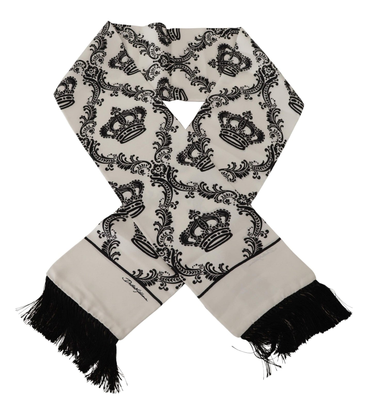 Dolce &amp; Gabbana Royal Crown Printed Silk Men's Scarf