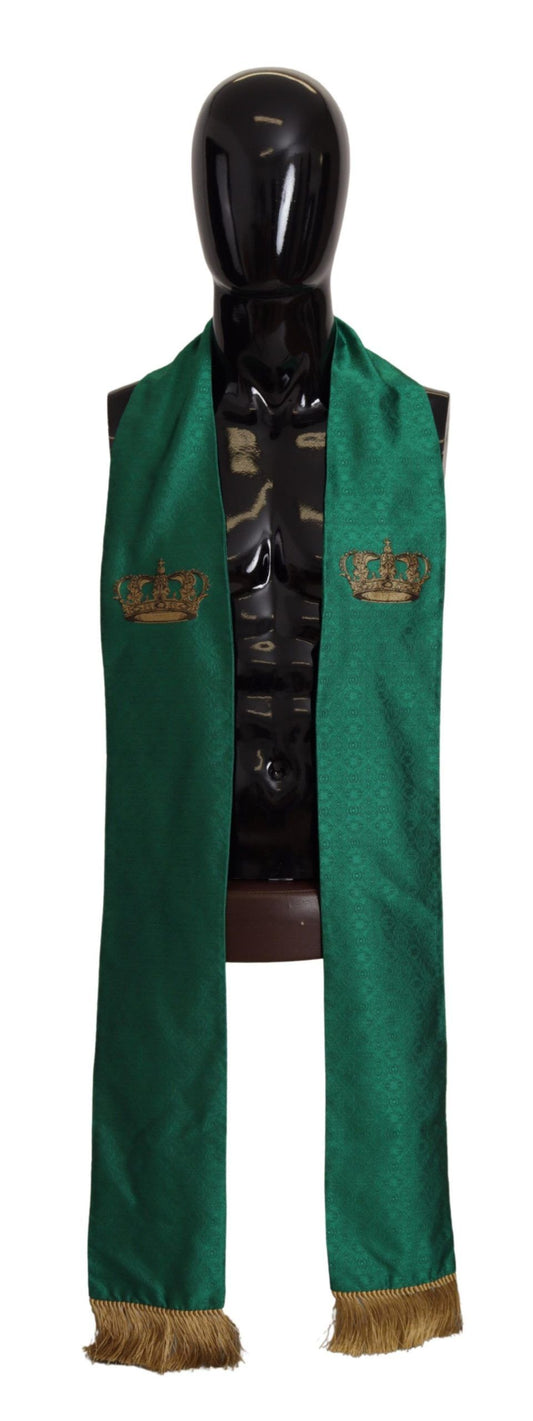 Dolce &amp; Gabbana Elegant Green Silk Blend Men's Scarf