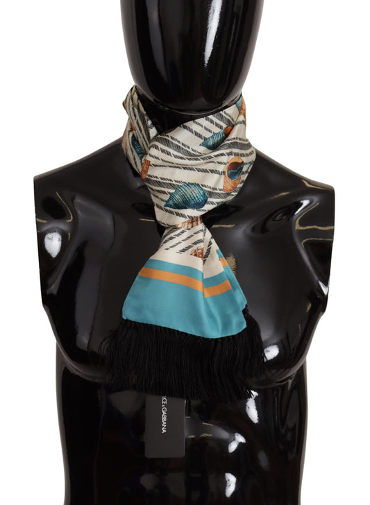 Dolce &amp; Gabbana Multicolor Silk Seashell Printed Scarf