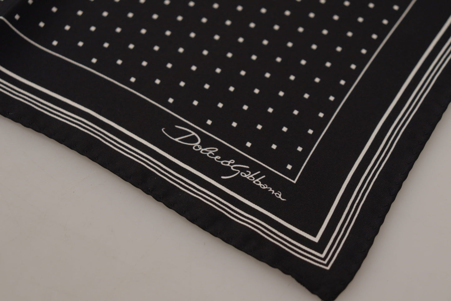 Dolce &amp; Gabbana Elegant Black Silk Polka Dot Men's Scarf