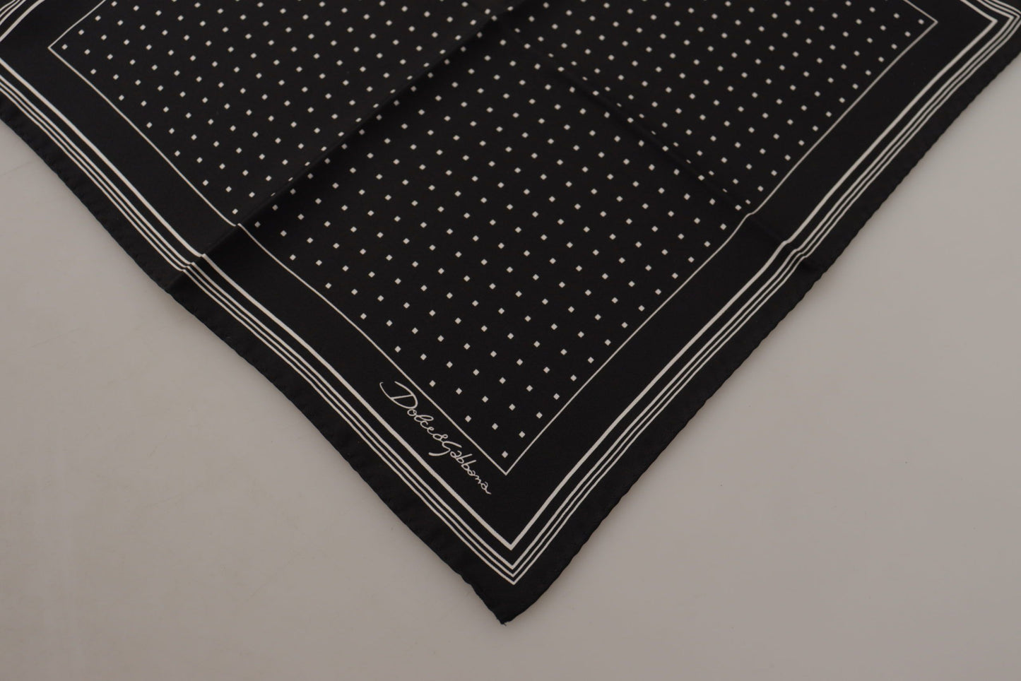 Dolce &amp; Gabbana Elegant Black Silk Polka Dot Men's Scarf