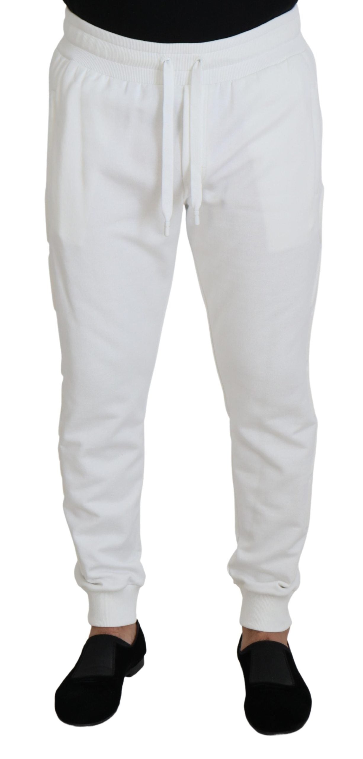 Dolce &amp; Gabbana Elegant White Cotton Sweatpants