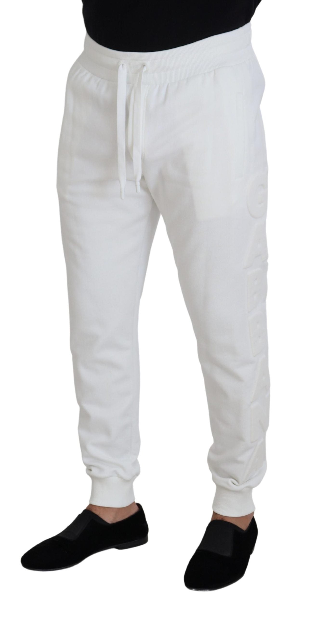 Dolce &amp; Gabbana Elegant White Cotton Sweatpants