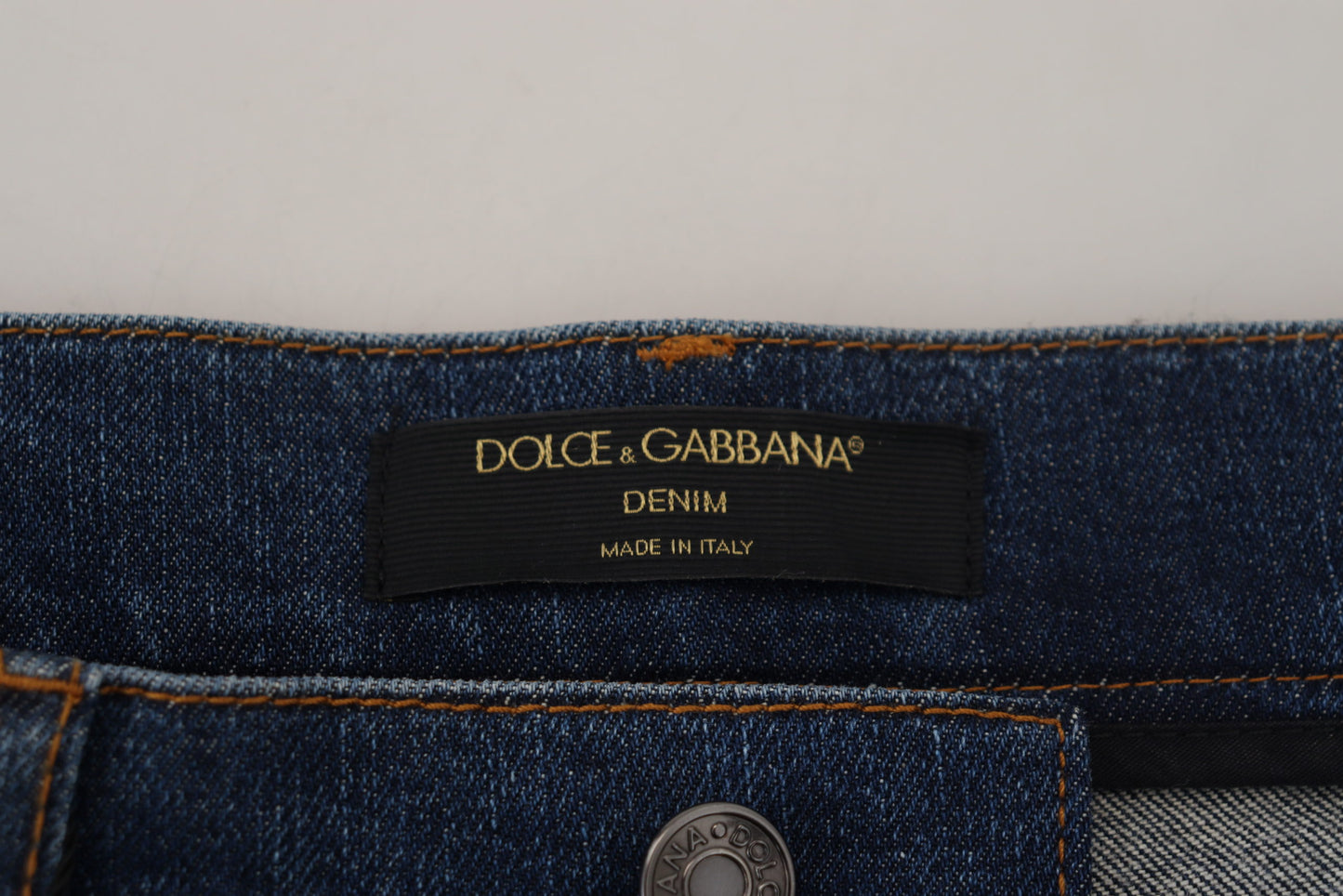 Dolce &amp; Gabbana Elegant Floral Lace Front Denim