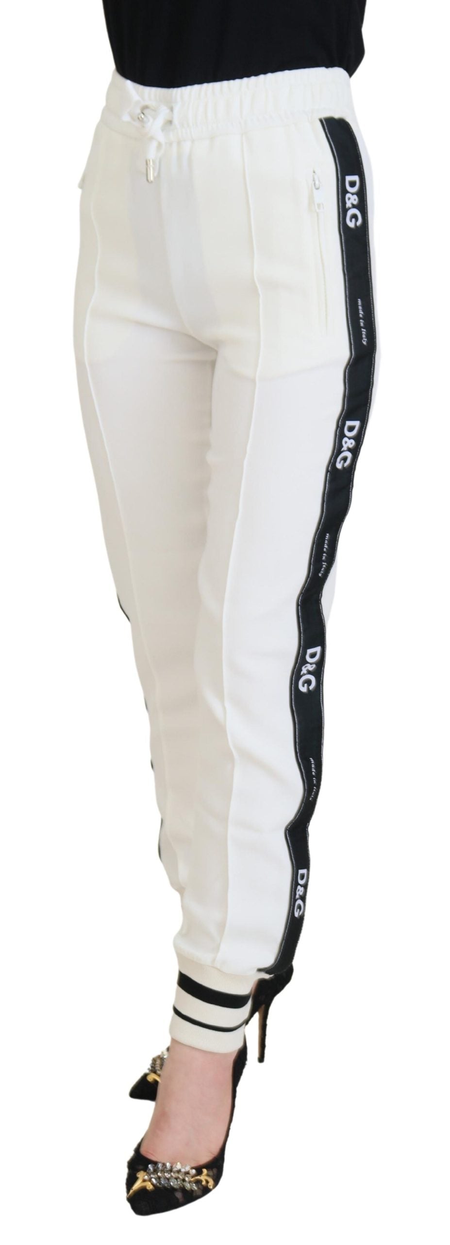 Dolce &amp; Gabbana Chic White Jogger Pants for Elevated Comfort