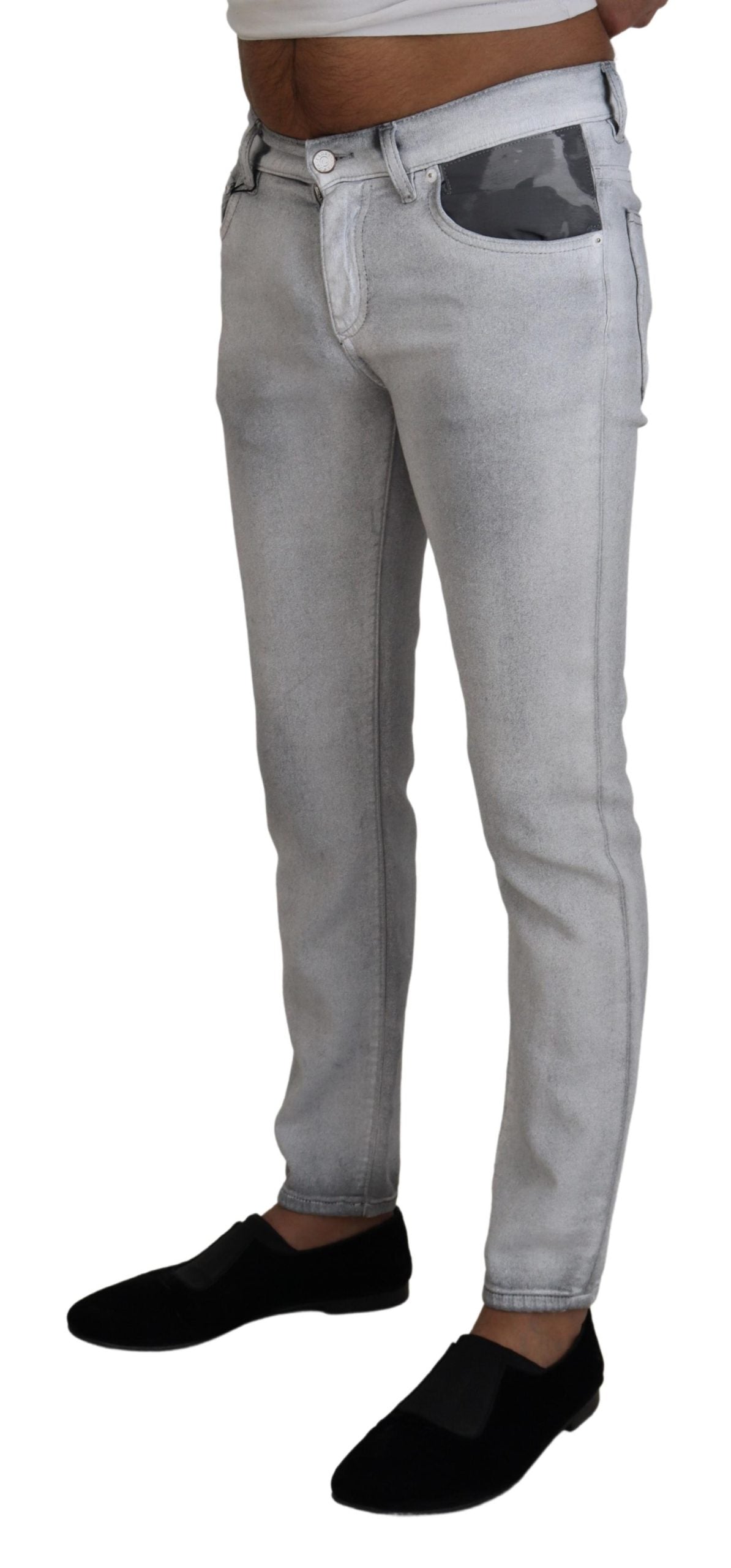 Dolce &amp; Gabbana Elegant Gray Washed Cotton Blend Pants