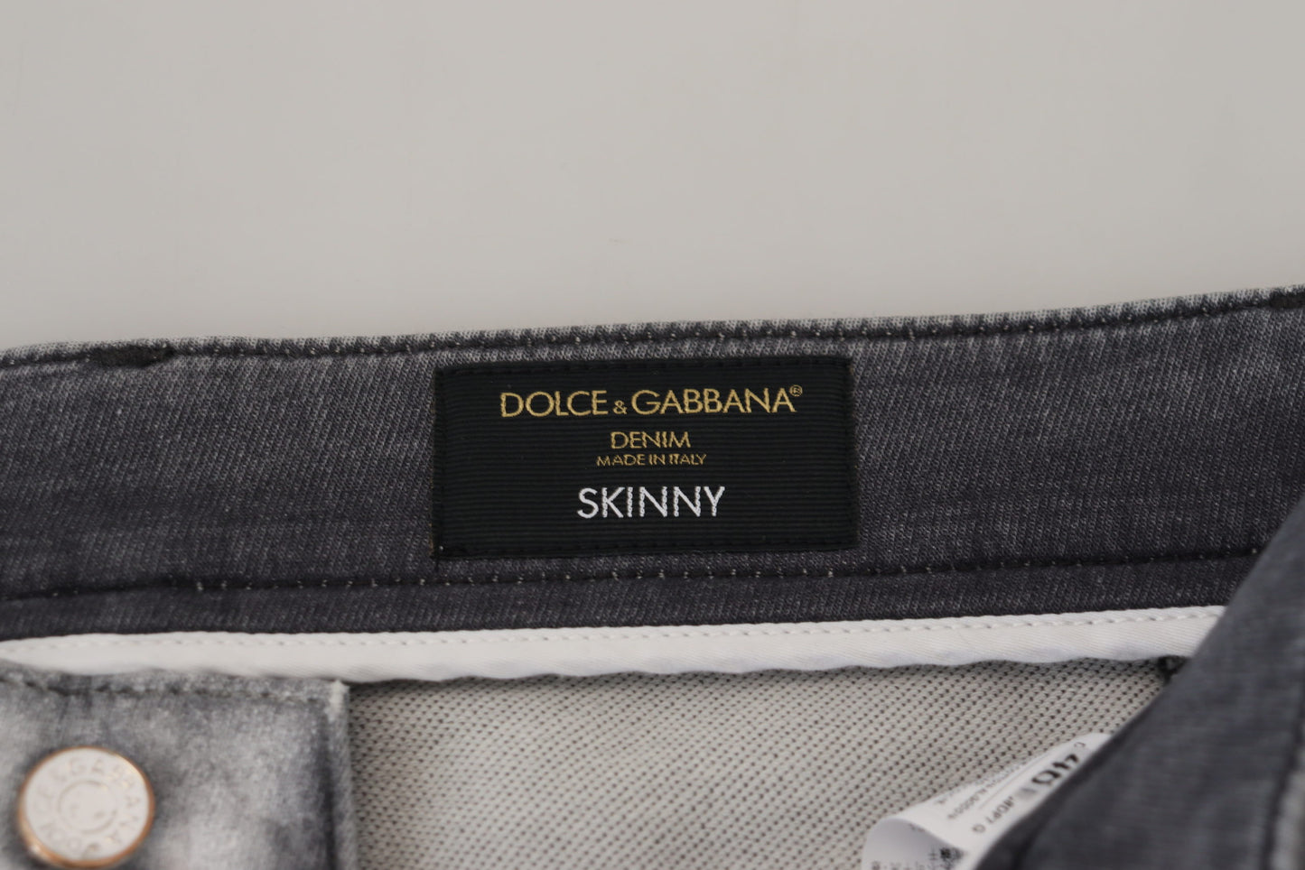 Dolce &amp; Gabbana Elegant Gray Washed Cotton Blend Pants