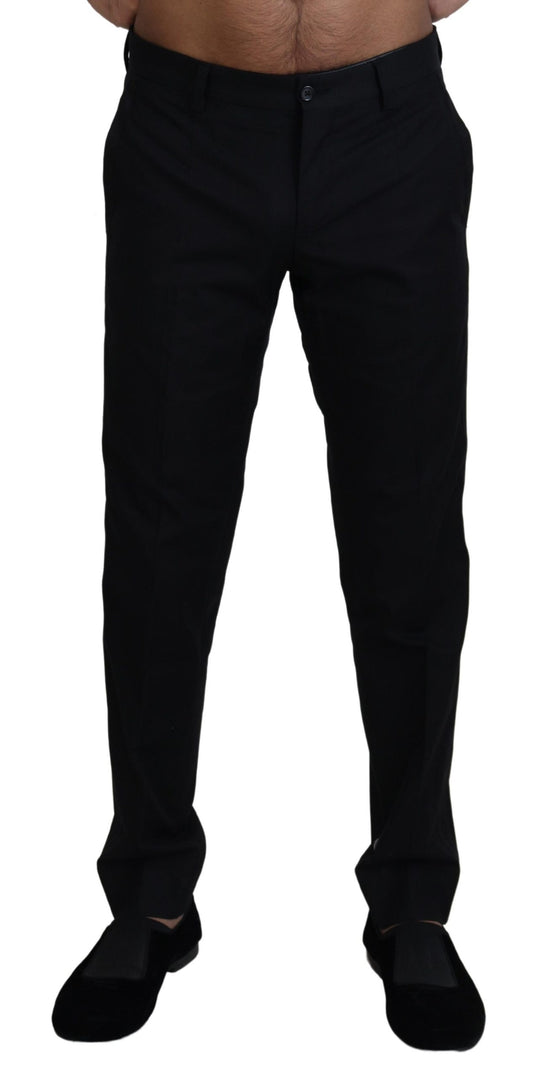 Dolce &amp; Gabbana Elegant Black Cotton Trousers