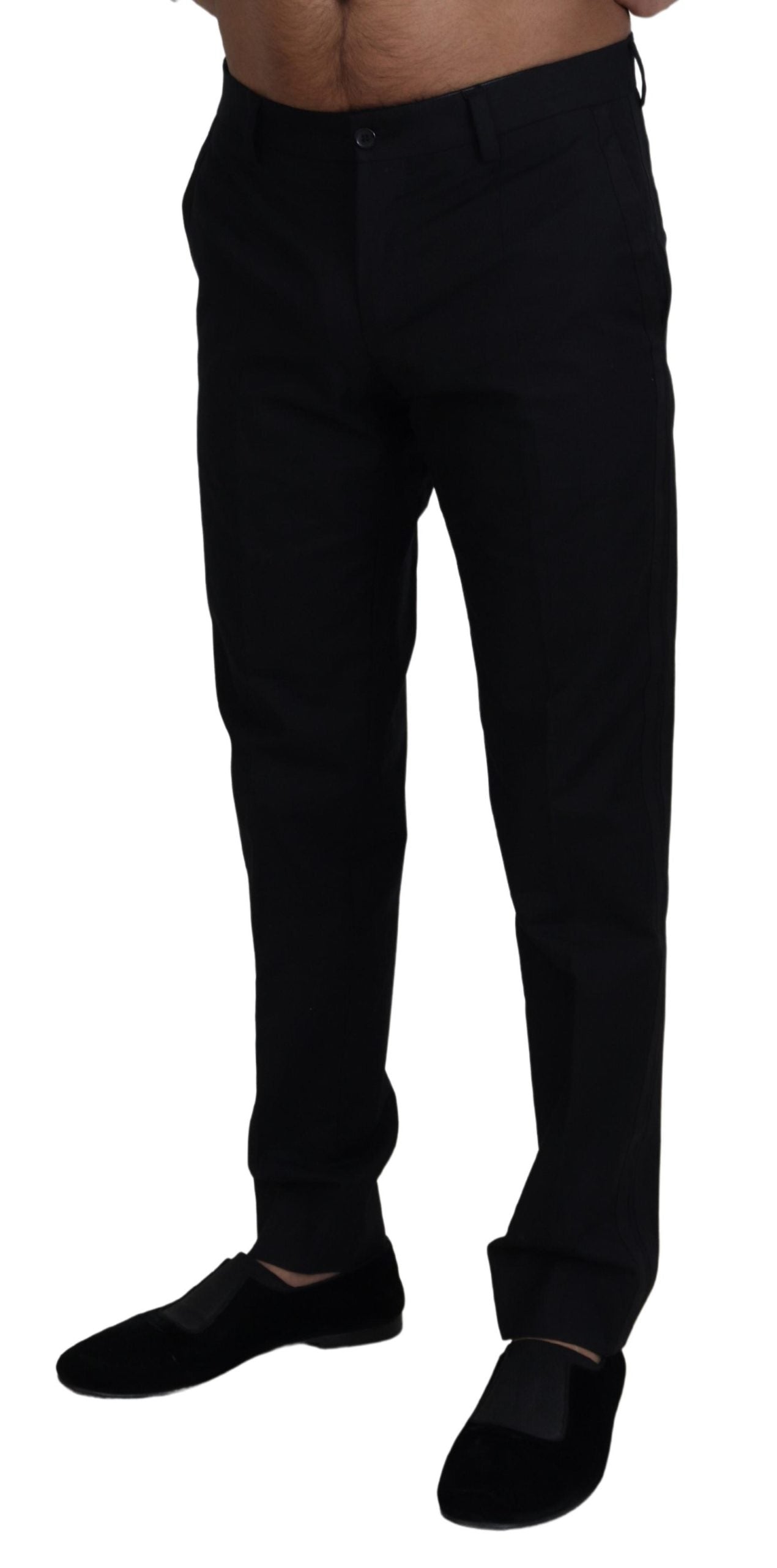 Dolce &amp; Gabbana Elegant Black Cotton Trousers