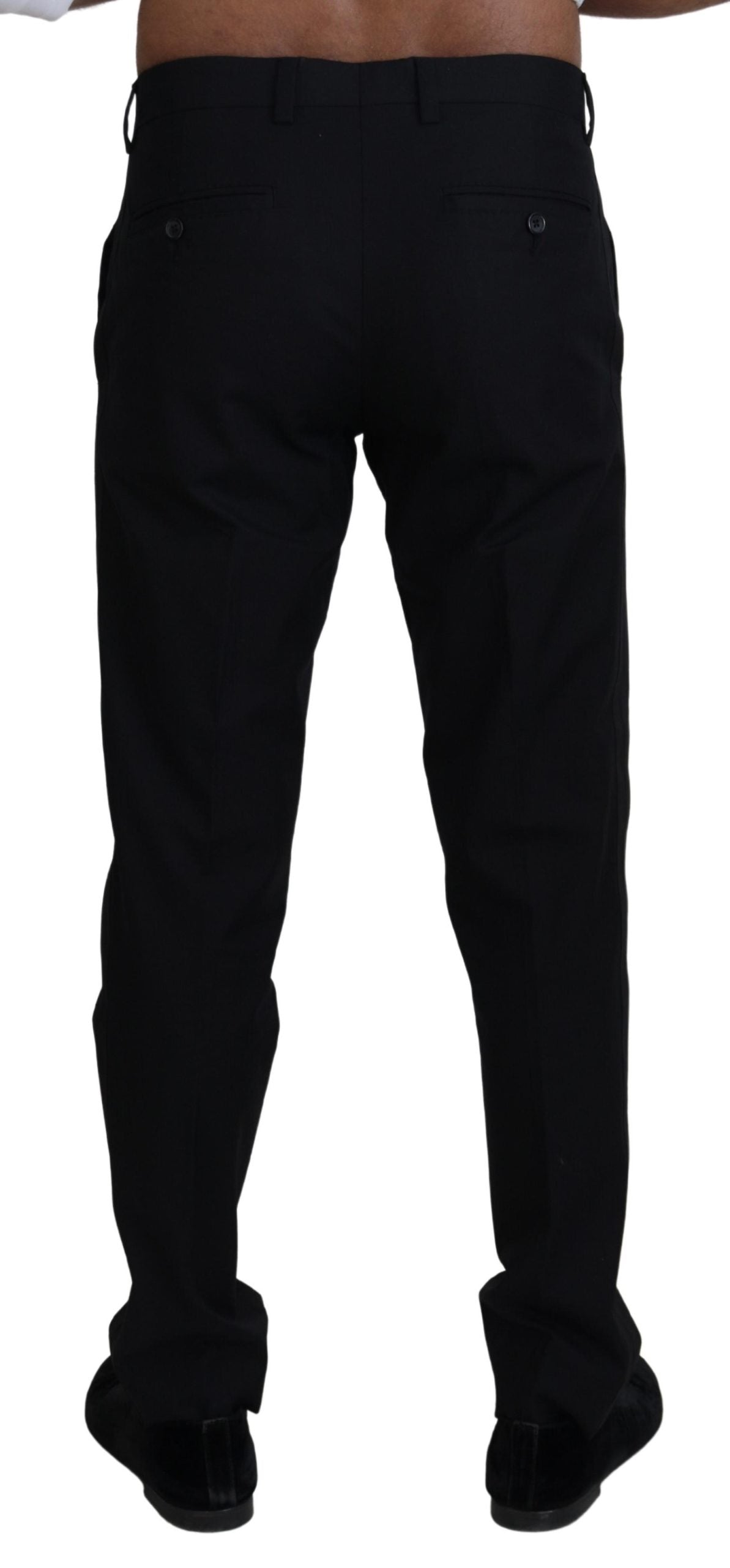 Dolce &amp; Gabbana Elegant Black Cotton Trousers