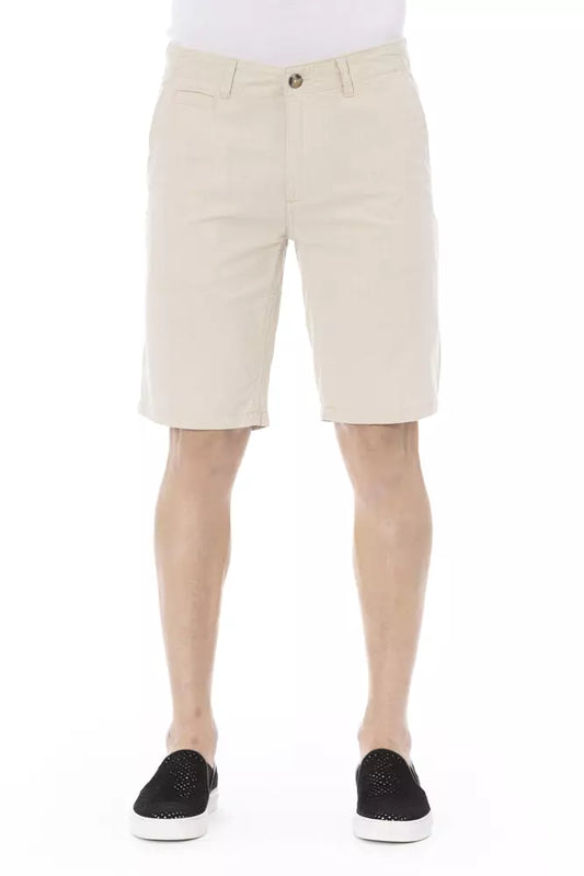 Baldinini Trend Beige Cotton Men Bermuda Shorts