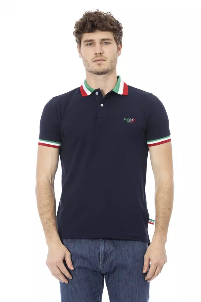 Baldinini Trend Blue Cotton Men Polo Shirt