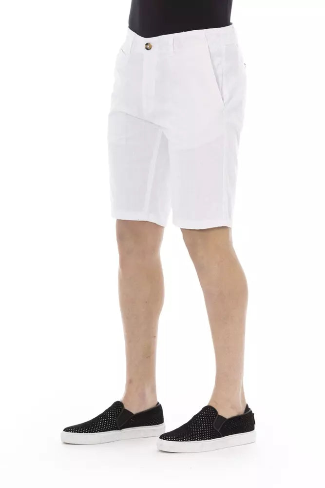 Baldinini Trend White Cotton Men's Bermuda Shorts