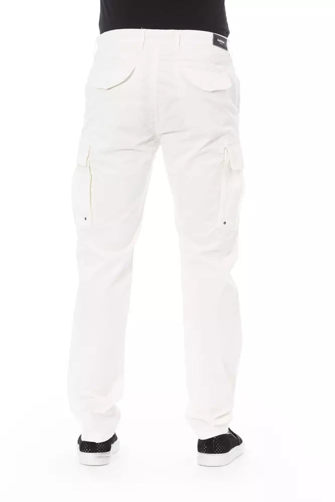 Baldinini Trend White Cotton Men's Cargo Trouser