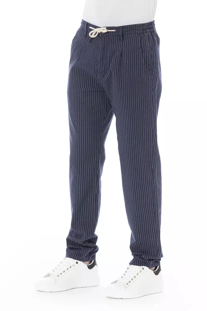 Baldinini Trend Blue Cotton Men Pant