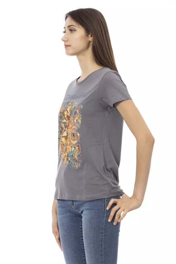 Trussardi Action Gray Cotton Women T-Shirt