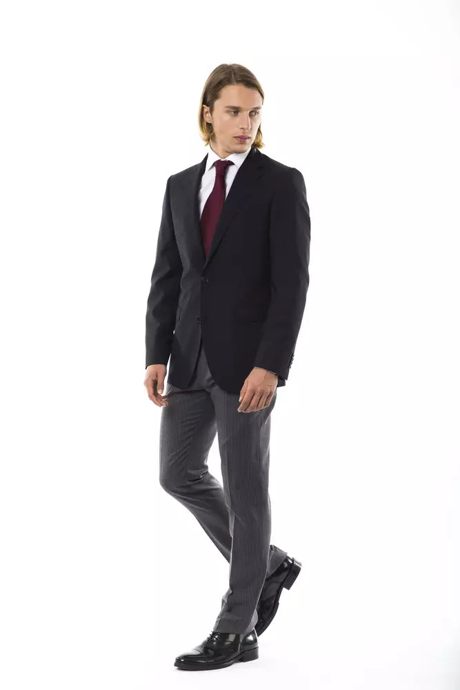 Uominitaliani Black Wool Mens Blazer