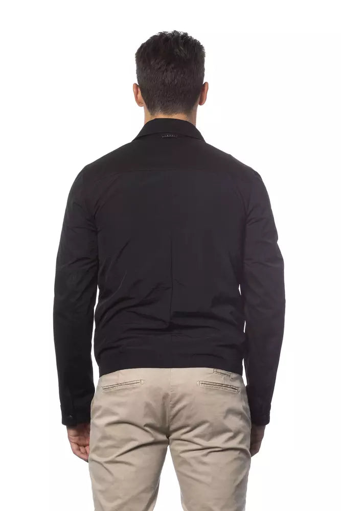 Verri Black Cotton Men Bomber Jacket