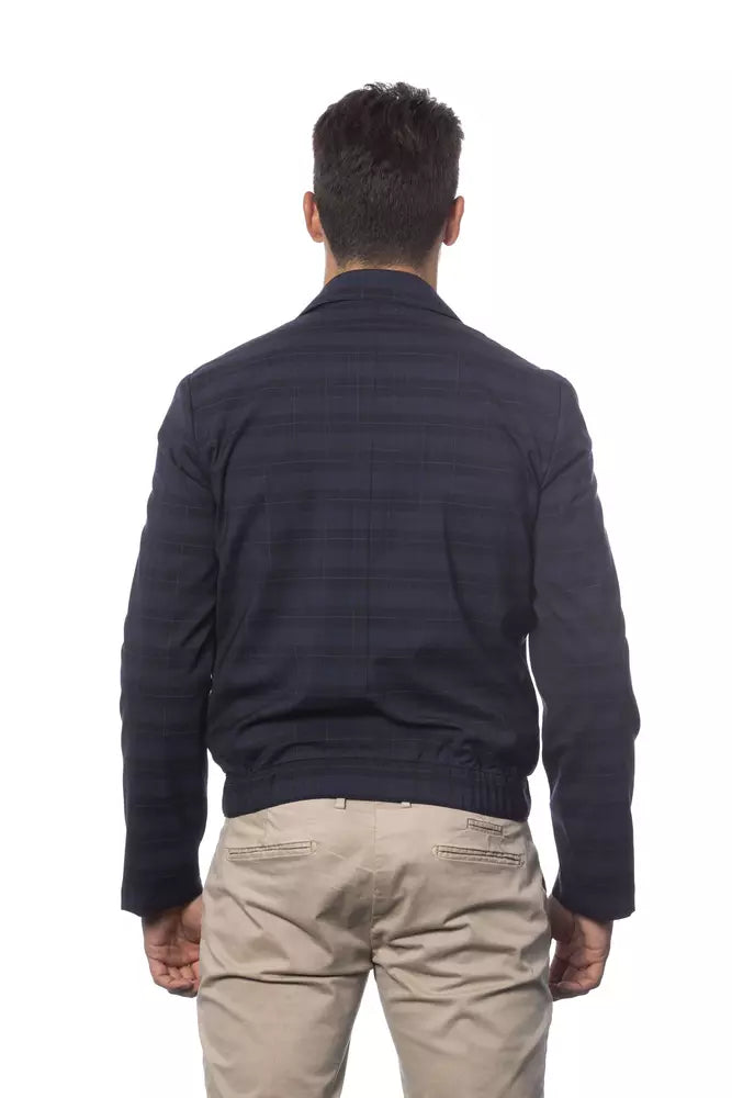 Verri Blue Wool Men Bomber Jacket