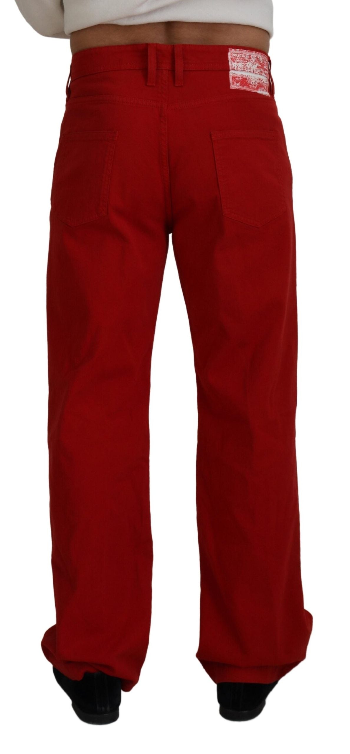 Dolce &amp; Gabbana Chic Red Cotton Denim Pants