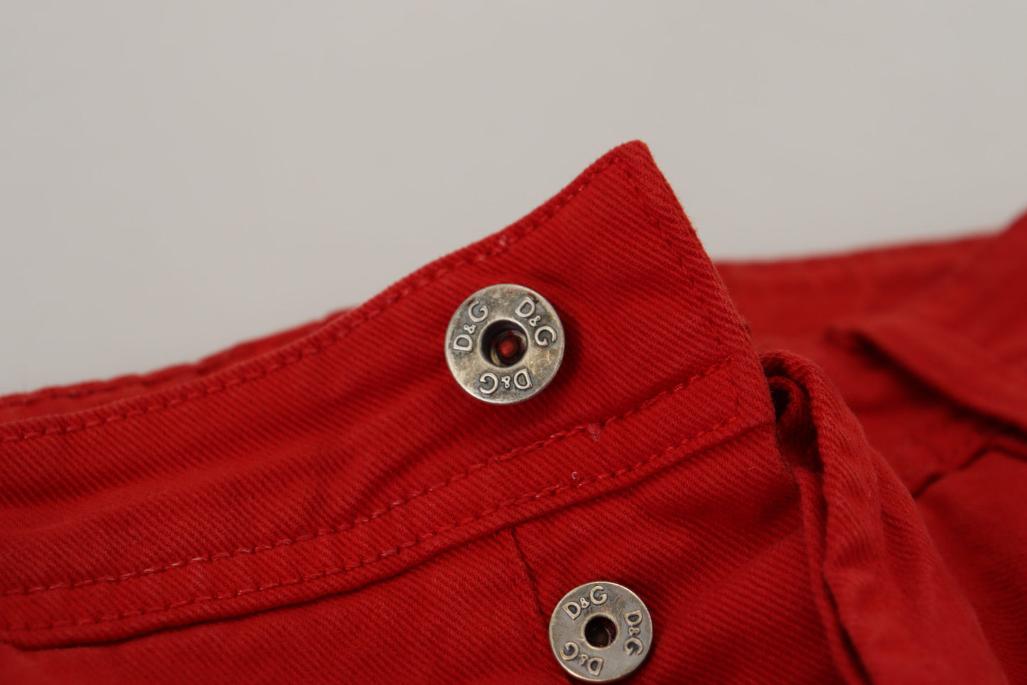 Dolce &amp; Gabbana Chic Red Cotton Denim Pants