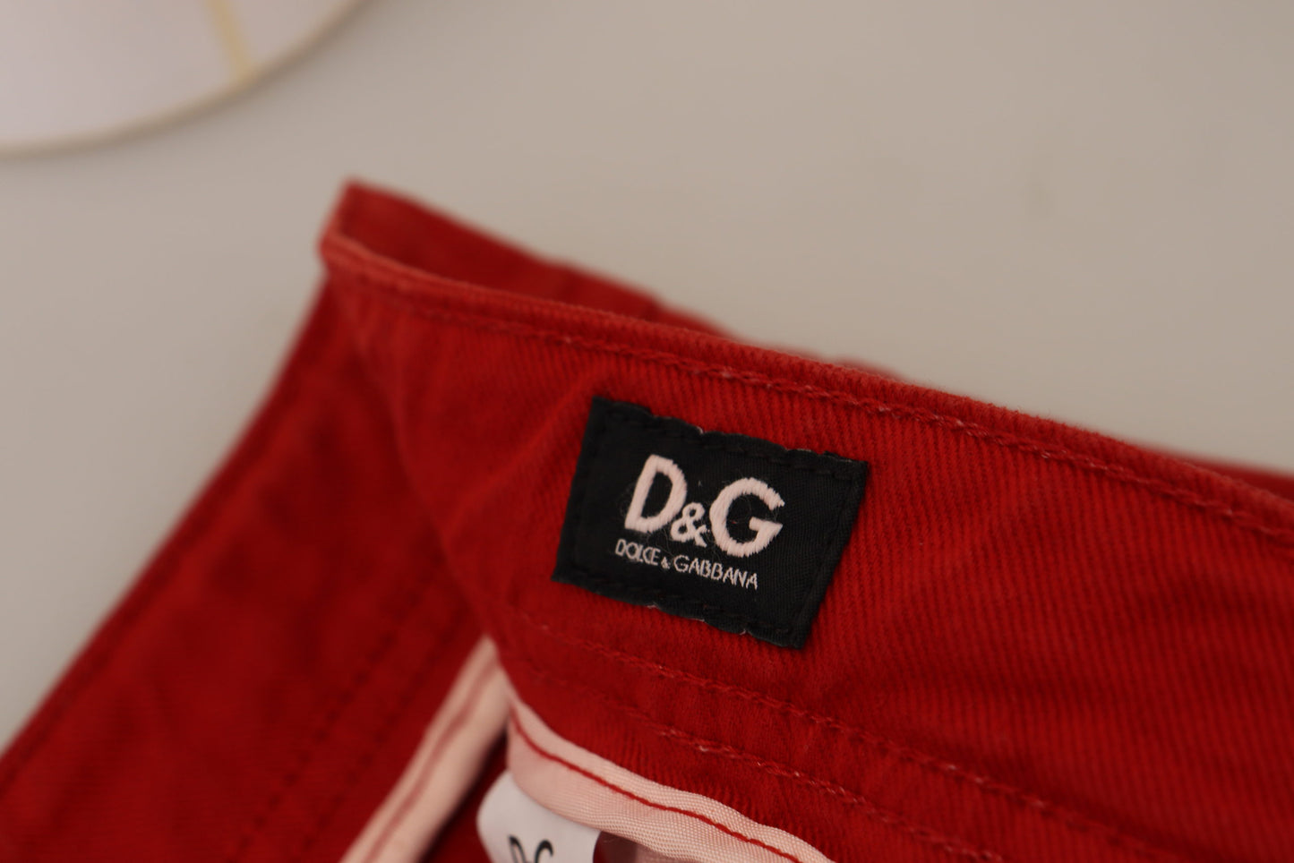 Dolce &amp; Gabbana Chic Red Cotton Denim Pants