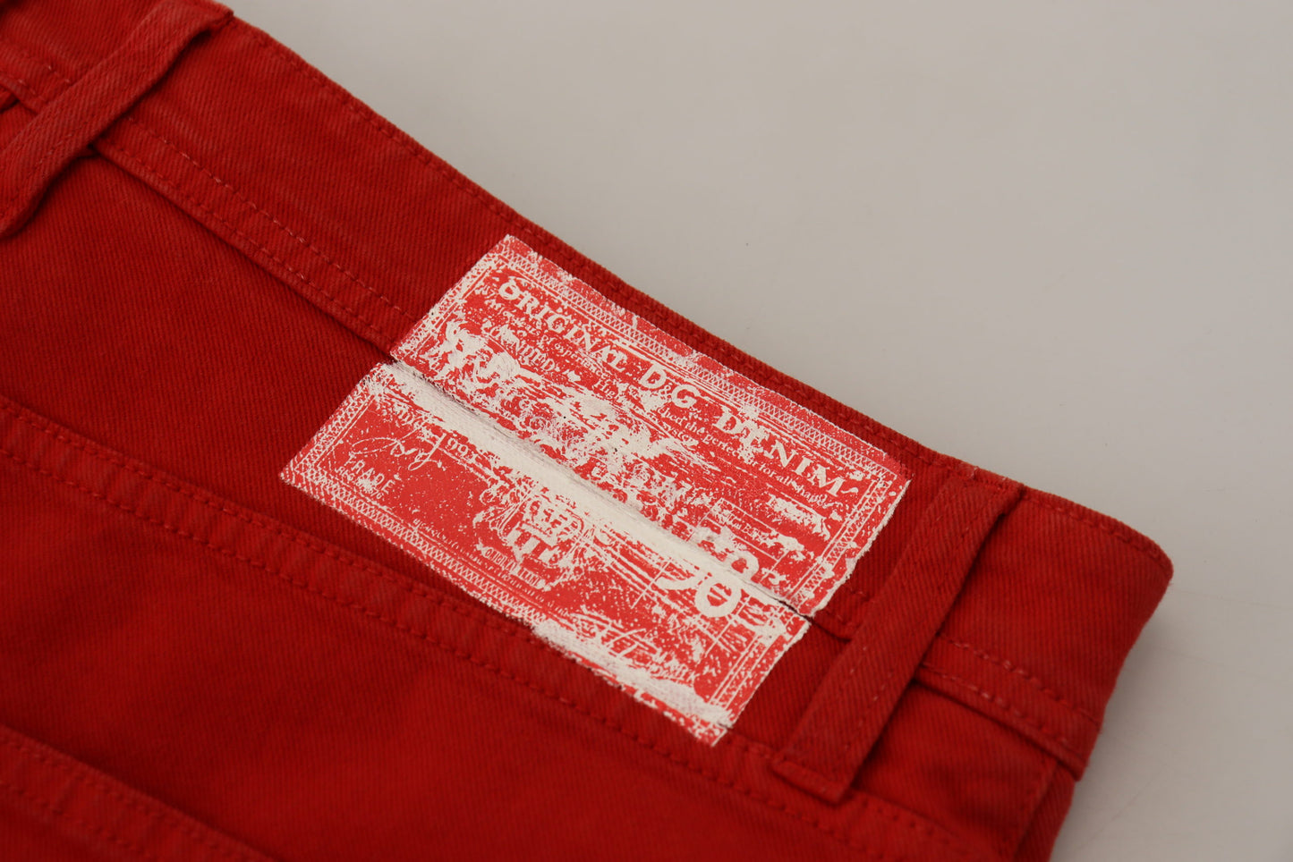 Dolce &amp; Gabbana Chic Red Cotton Denim Pants