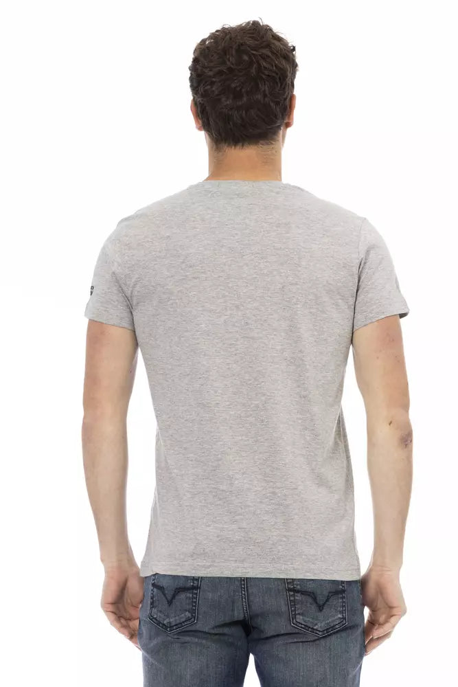 Trussardi Action Gray Cotton Men T-Shirt