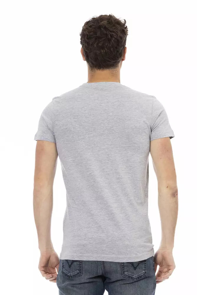 Trussardi Action Gray Cotton Men T-Shirt