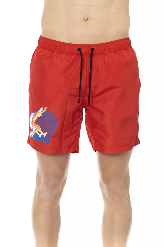 Bikkembergs Red Polyester Men Swim Short