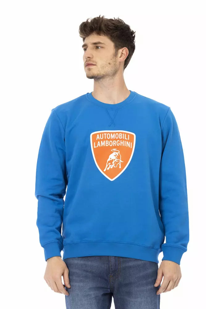 Automobili Lamborghini Blue Cotton Men's Sweater