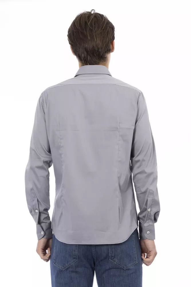 Baldinini Trend Gray Cotton Men Shirt