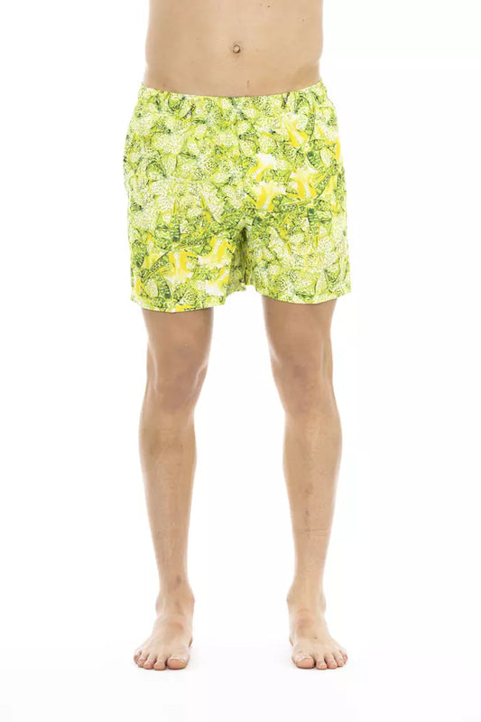 Just Cavalli Green Polyester Men Swim Short