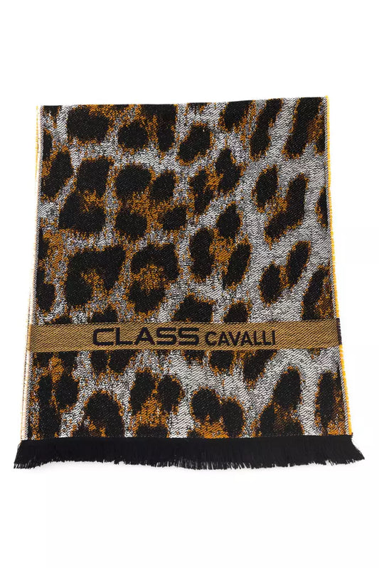 Cavalli Class Brown Wool Men Scarf