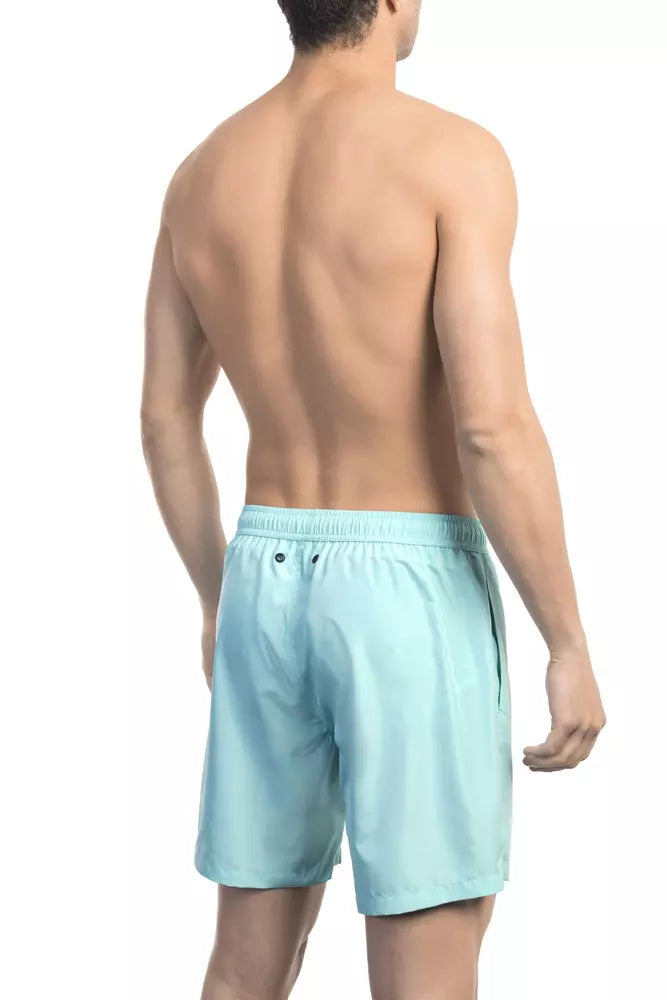 Bikkembergs Light Blue Polyester Men Swim Short