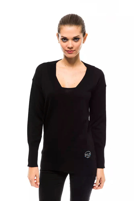 Montana Blu Black Wool Women Sweater