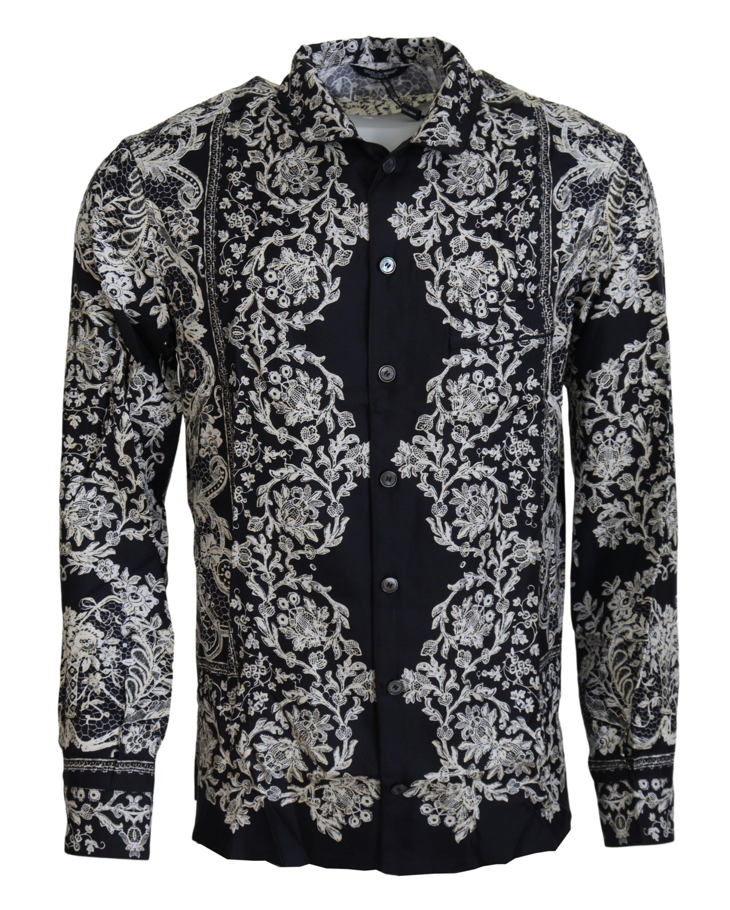 Dolce &amp; Gabbana Elegant Satin Floral Baroque Shirt