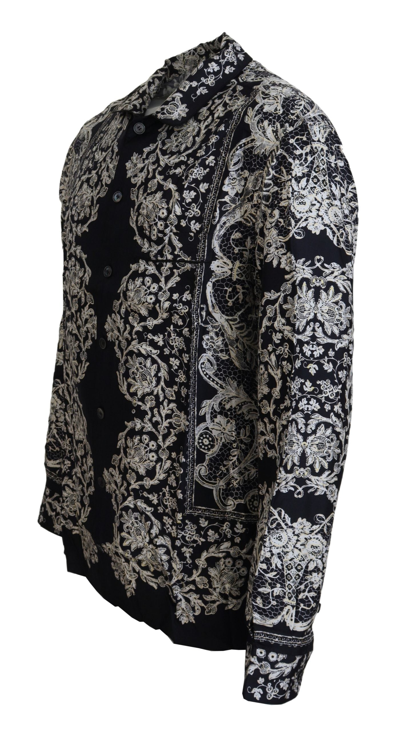 Dolce &amp; Gabbana Elegant Satin Floral Baroque Shirt