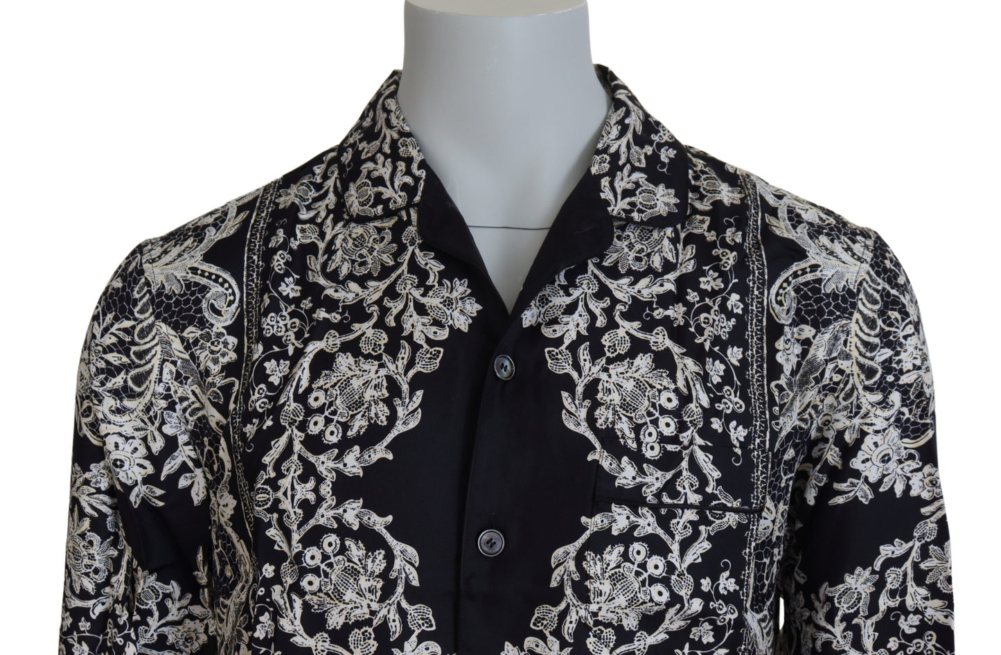 Dolce &amp; Gabbana Elegant Satin Floral Baroque Shirt