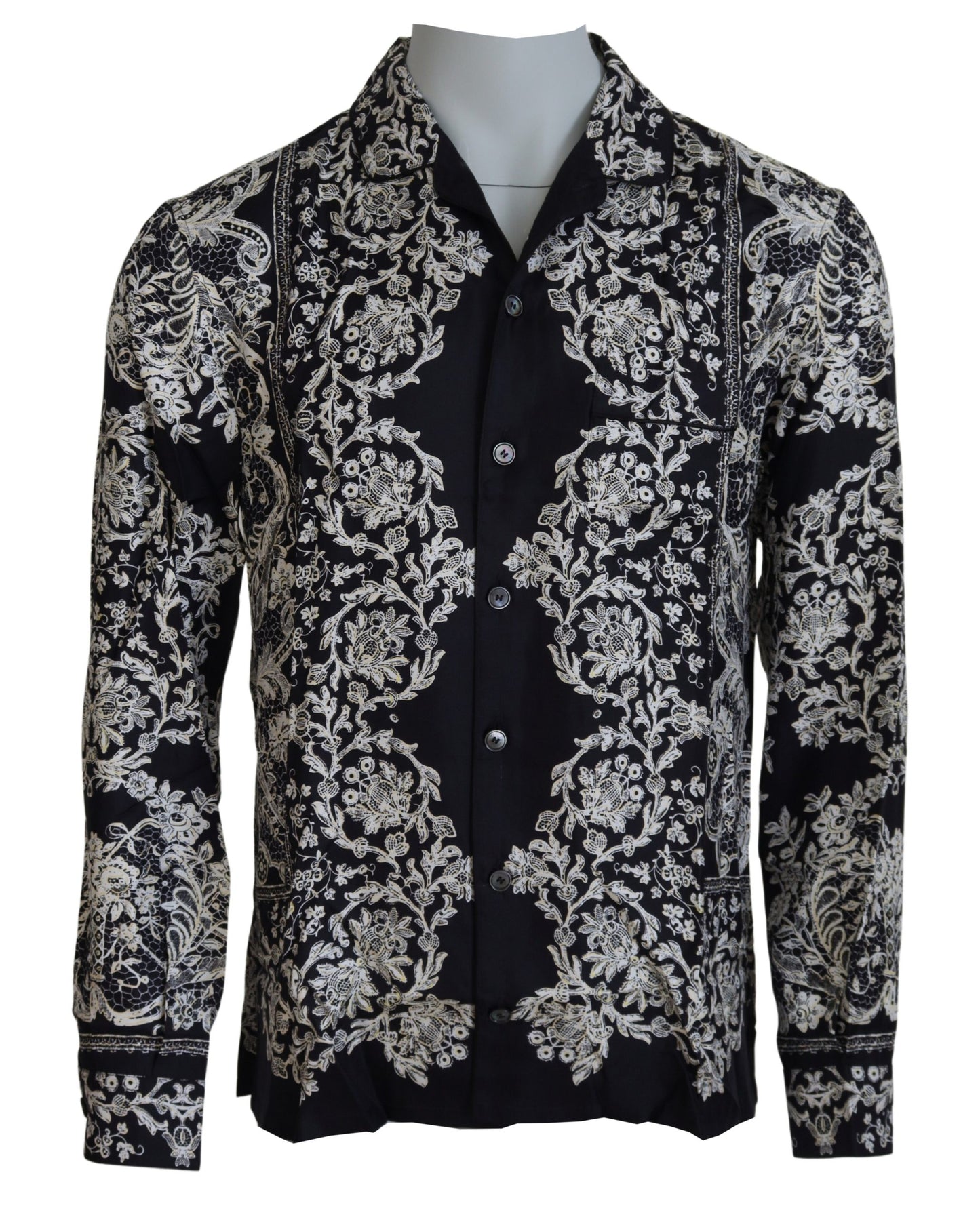 Dolce &amp; Gabbana Elegant Satin Floral Baroque Shirt