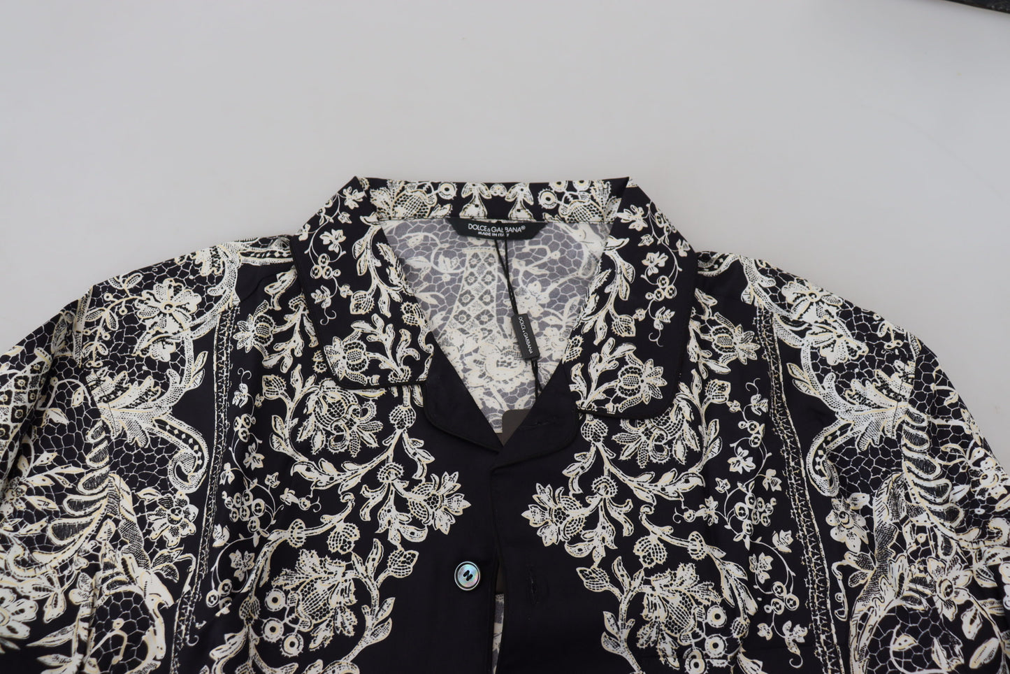 Dolce &amp; Gabbana Elegant Satin Floral Baroque Shirt