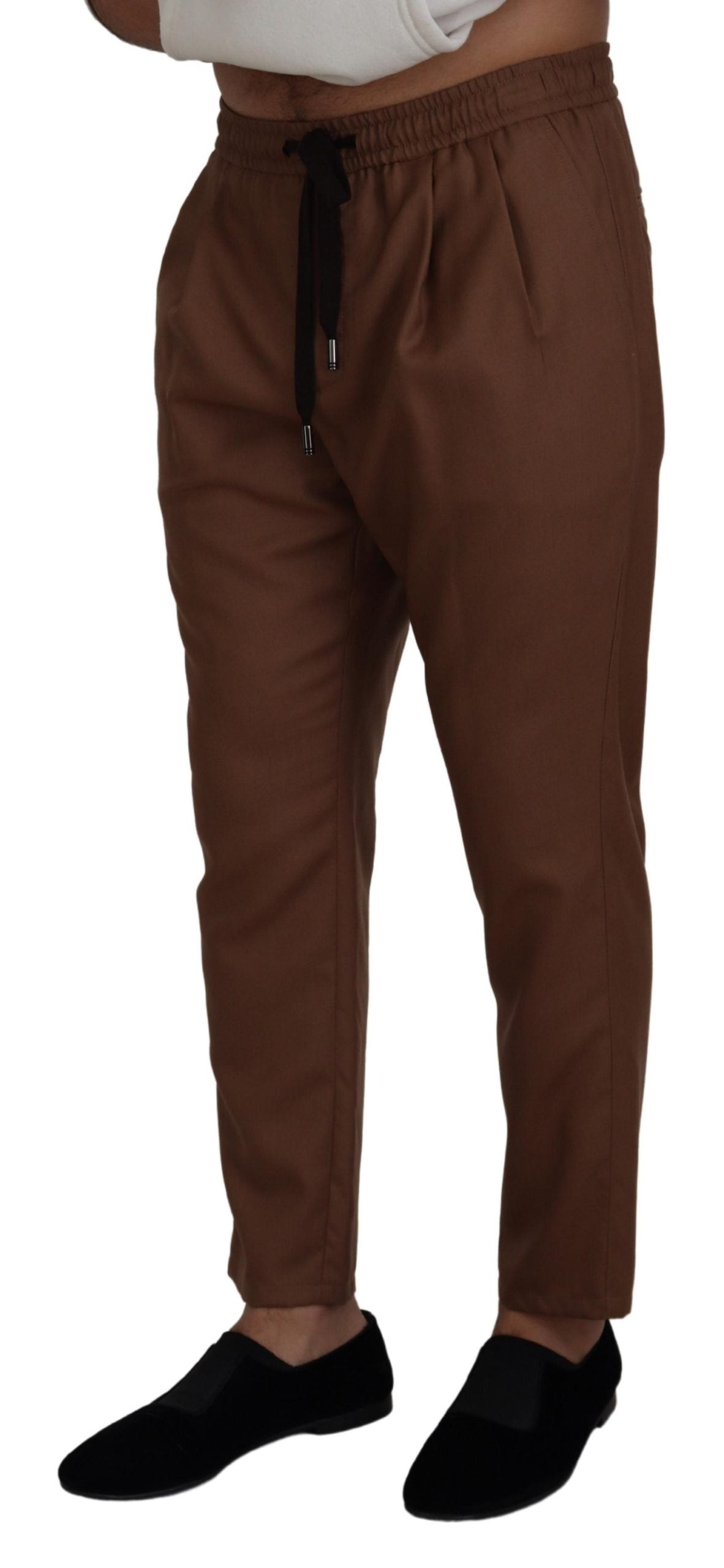 Dolce &amp; Gabbana Chic Brown Cashmere-Silk Jogger Pants