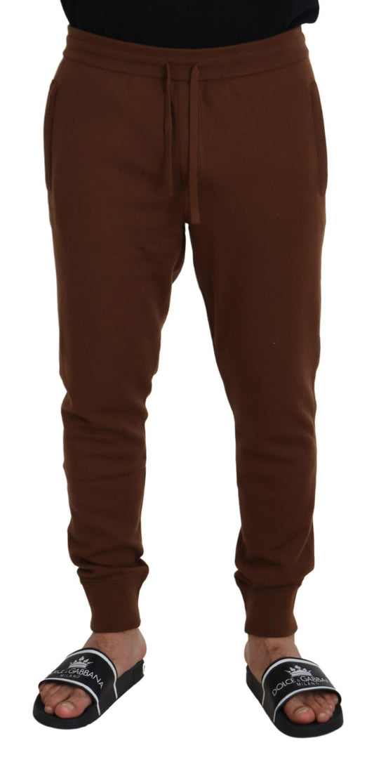 Dolce &amp; Gabbana Elegant Brown Cashmere Jogger Pants