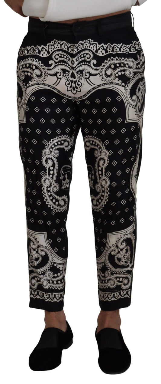 Dolce &amp; Gabbana Elegant Bandana Print Silk-Cotton Pants