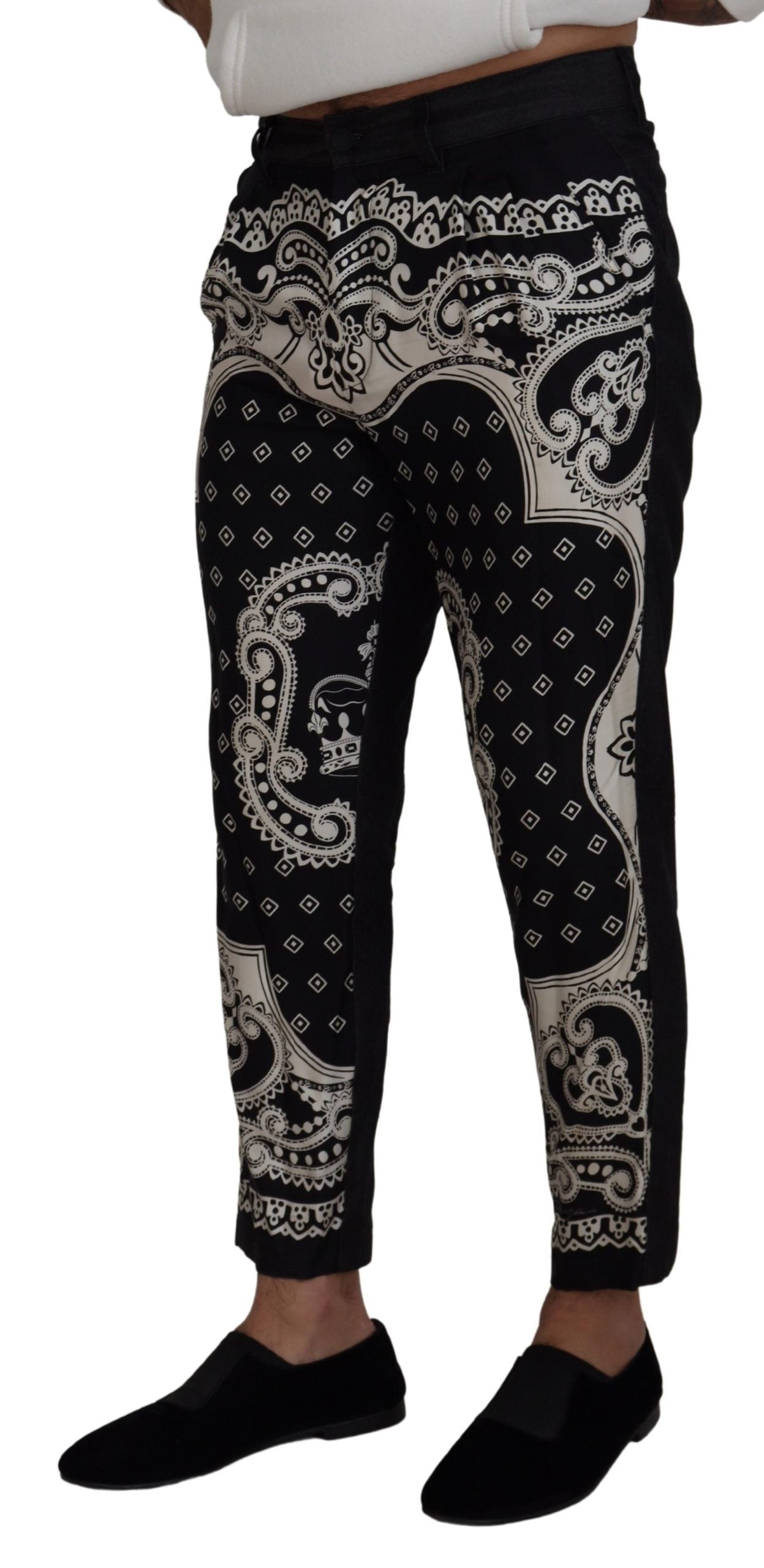 Dolce &amp; Gabbana Elegant Bandana Print Silk-Cotton Pants